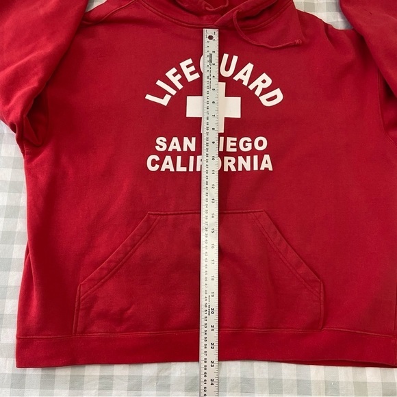 2/40$ LIFEGARD D.B.Wear hoodie red Lifegard sweater cotton oversized shirt SMALL - Picture 8 of 11